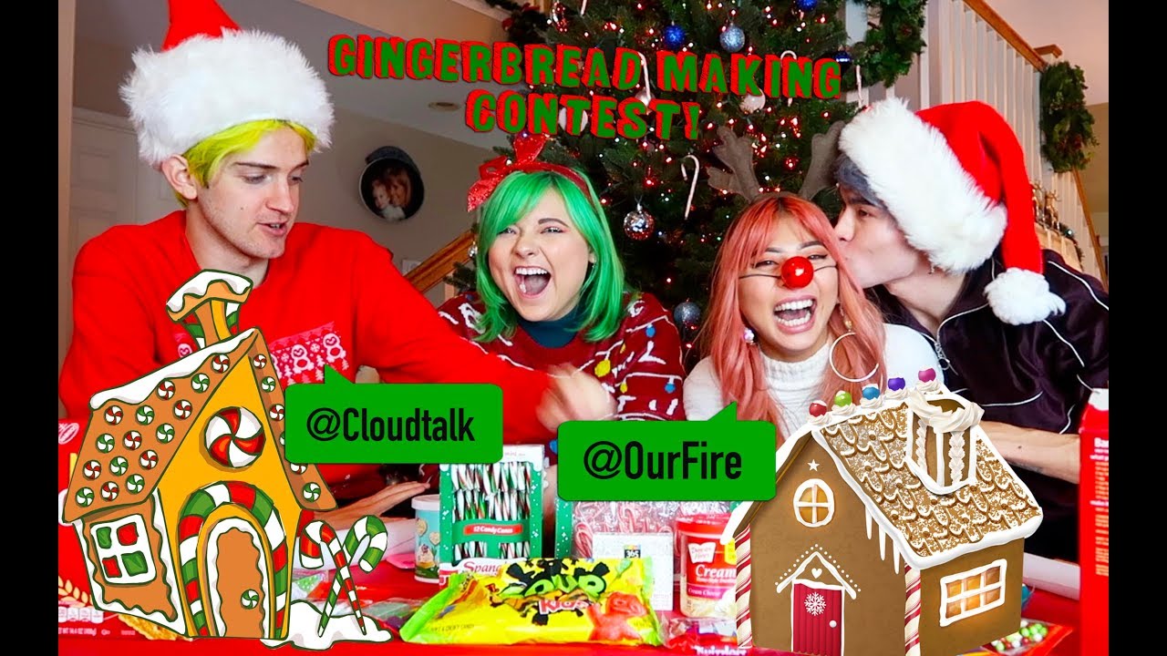 MAKING GINGERBREAD HOUSES! w/ OUR FIRE + CLOUDTALK *XMAS CHALLENGE*