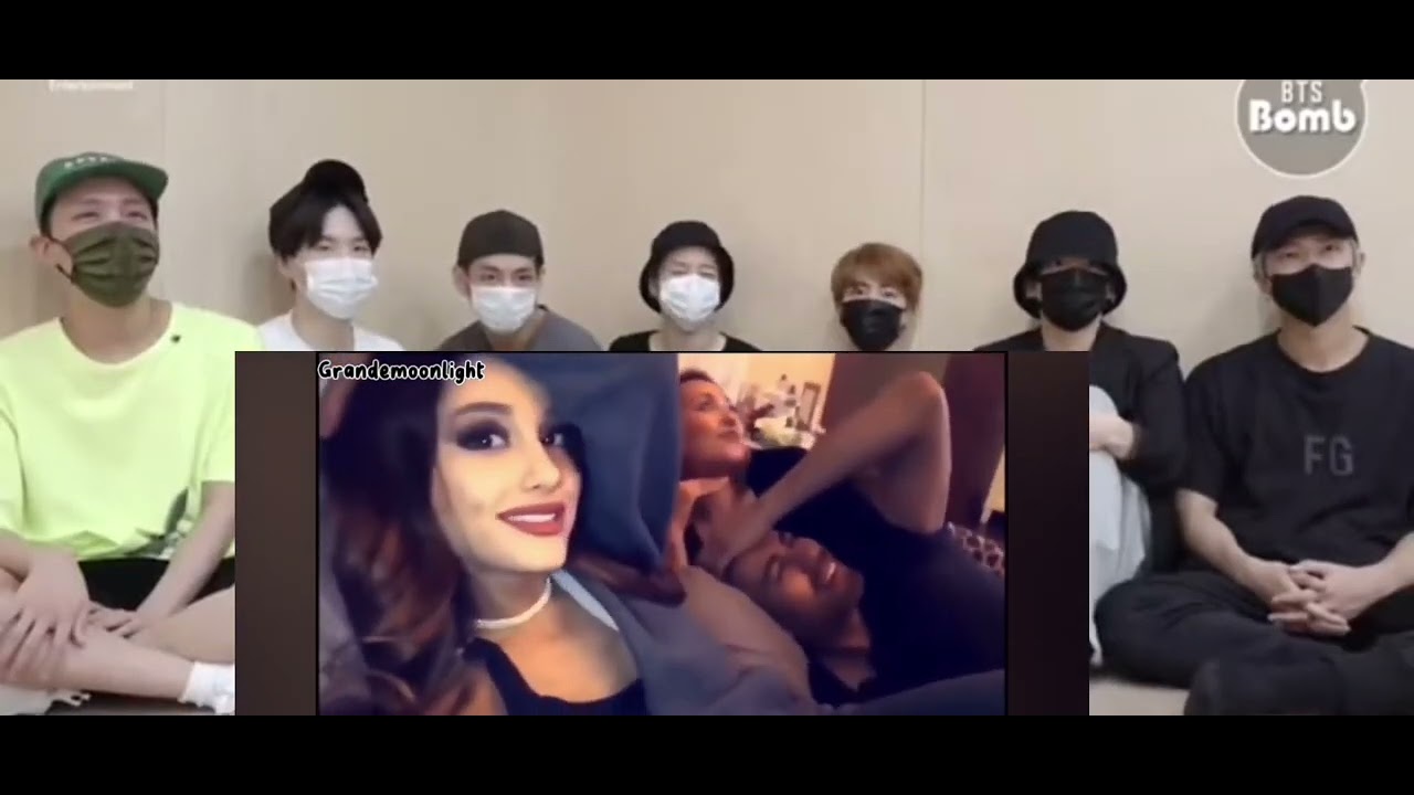 bts reaction to Ariana grande's funny moments (fake reaction)