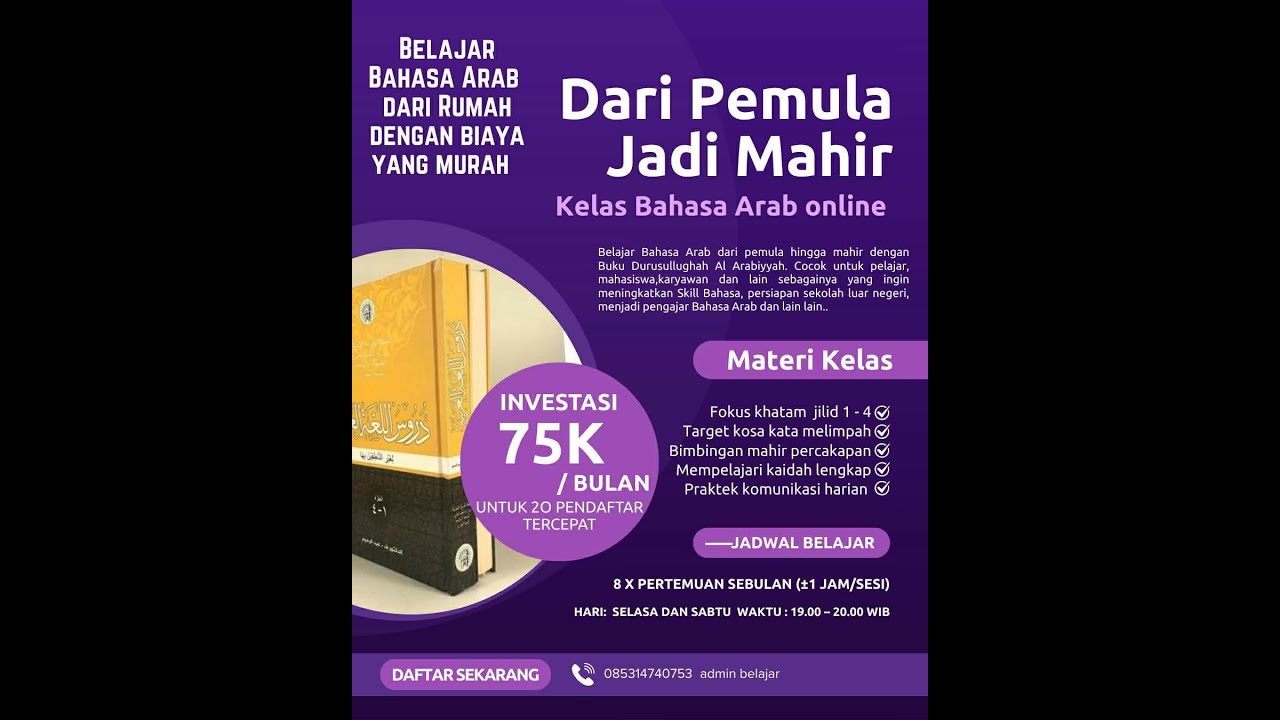 PERTEMUAN 08 PEMBELAJARAN BAHASA ARAB ONLINE