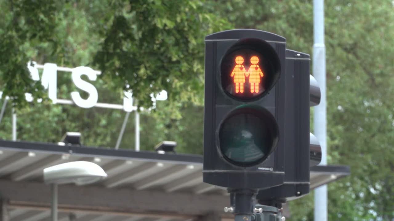 Samkönade trafikljus under Pride-veckan - Nyheterna (TV4)