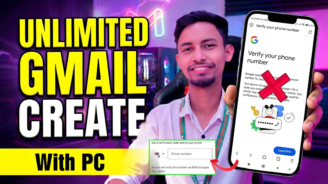 Create unlimited gmail account in PC | how to create gmail account without phone number | gmail
