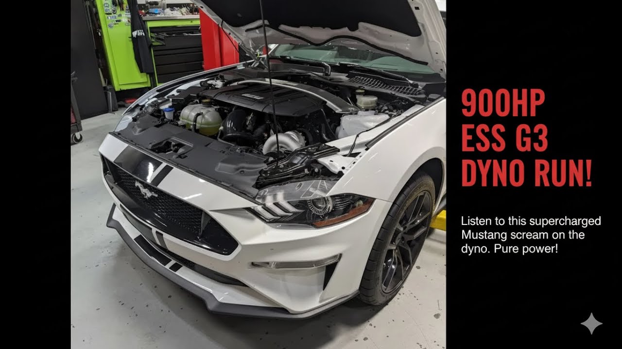 2022 Mustang GT ESS G3 Supercharger - 110mm pulley dyno pull (950HP)