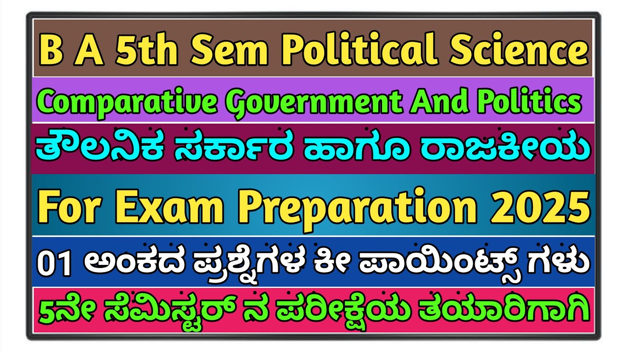 BA 5th Sem Political Science Comparative Government And Politics NEP Exam Preparation Key points