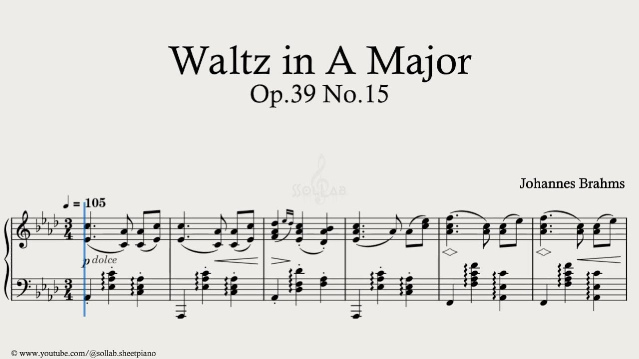 Brahms – Waltz in A♭ Major, Op.39 No.15 | Piano Sheet Music + Tutorial