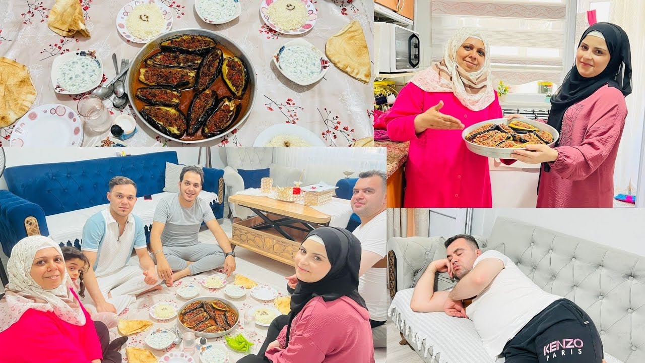 ماما عملت اطيب رز وقارنيارق//😋🍆مع فلوك العيلة //ومصطفى غنا بالتركي