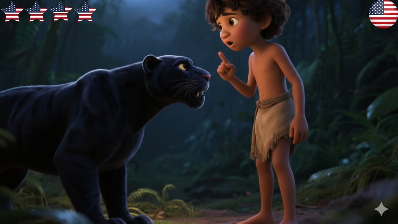 The Jungle Book Mowgli and The Black Panther🌴3D 4K Bedtime Stories for Kids in English  