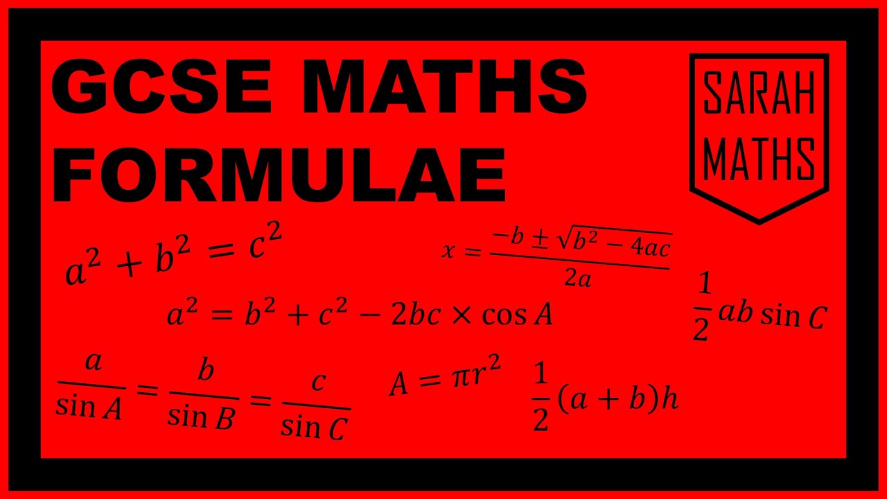 GCSE MATHS FORMULAE | SARAH MATHS