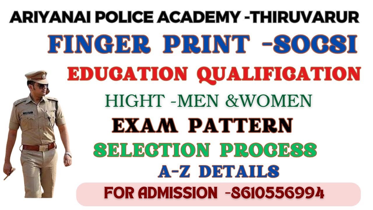 FINGER PRINT SI(SOCSI)-2026 NOTIFICATION UPDATES, #FINGER PRINT SI  |SOCSI|EDUCATIONAL QUALIFICATION