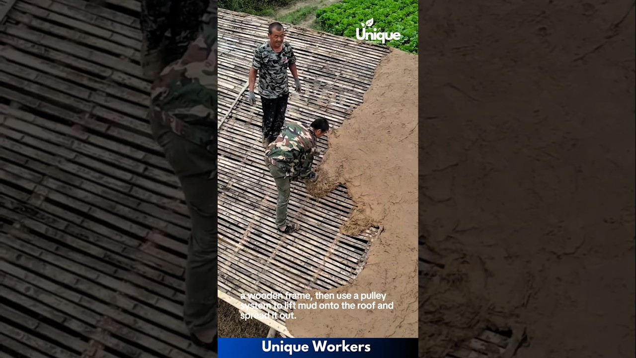 Mud house construction in rural china - The workers do their job perfectly || #machine #shorts