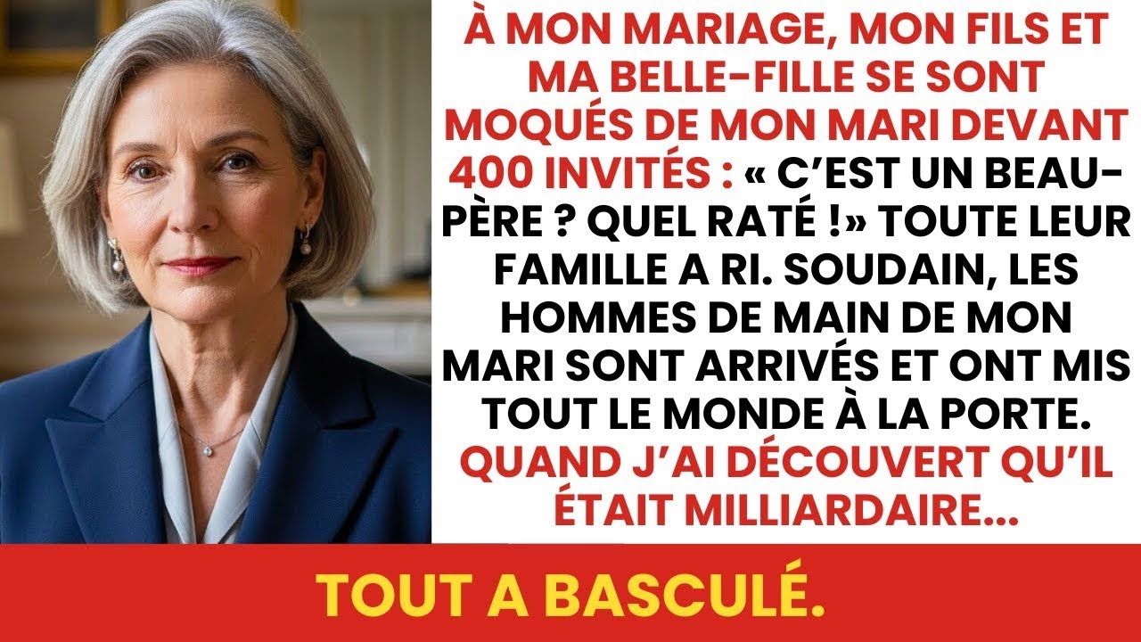 Mon fils et sa femme se sont moqués de mon nouveau mari au mariage. Quand l' ancien a été présenté…