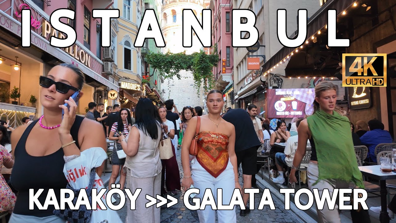 Istanbul Turkey 2025 | Karaköy to Galata Tower 4K Walking Tour | Street Food & Restaurants