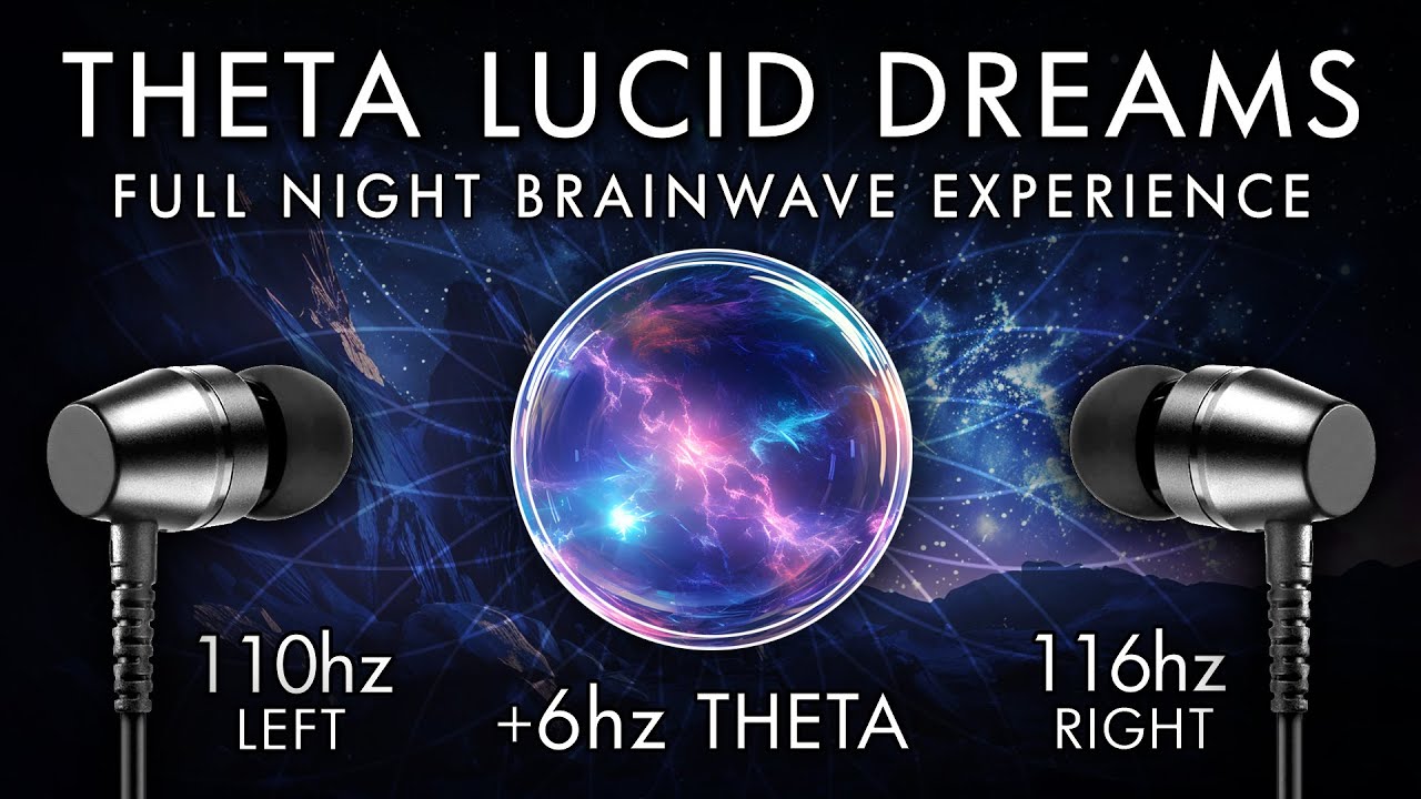 Theta Lucid Dreams - 6 Hz Theta Binaural Beat - Full Night Brainwave Experience