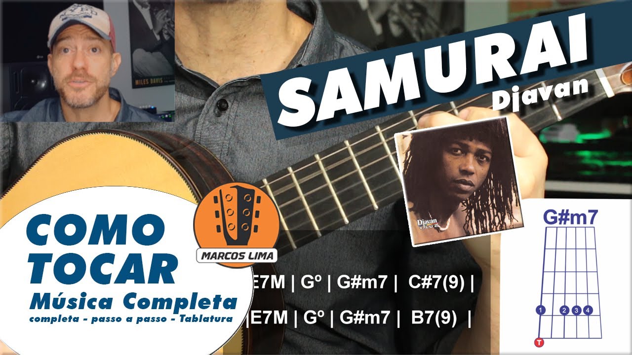 SAMURAI  Como tocar no violão. acordes cifra, tab e levada. Djavan