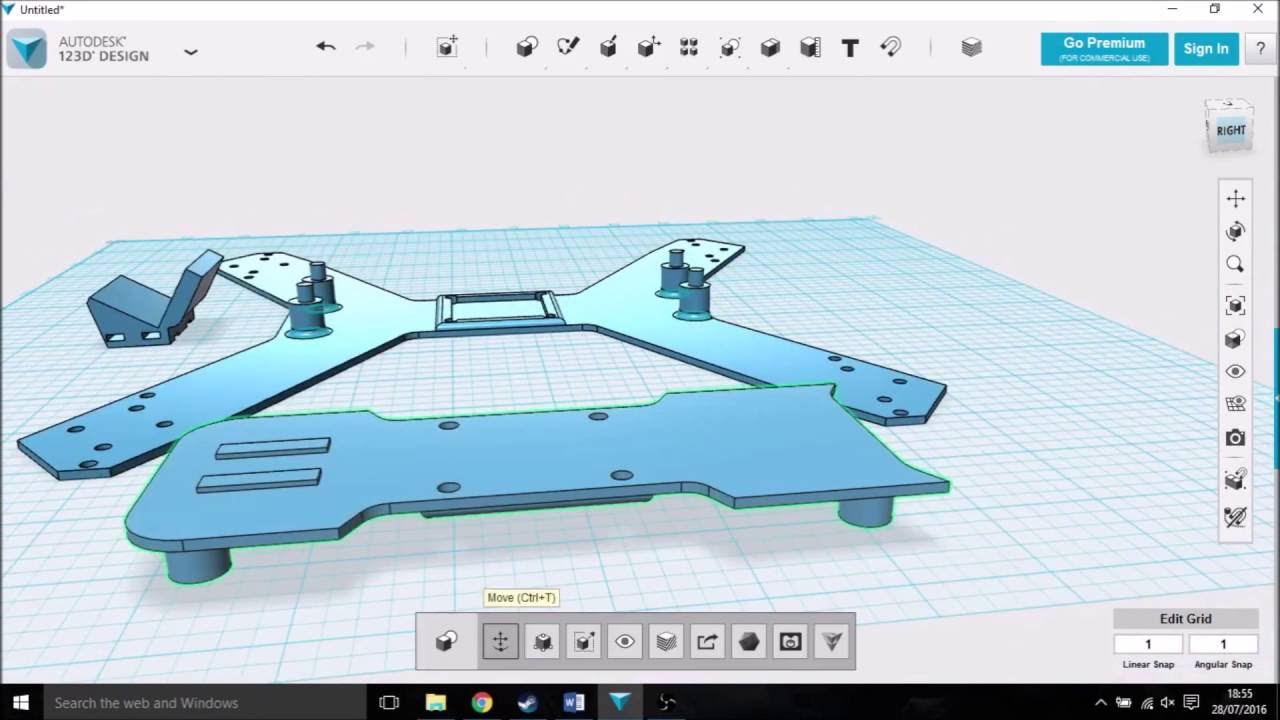 Drone frame |speed build| Using Autodesk 123D design