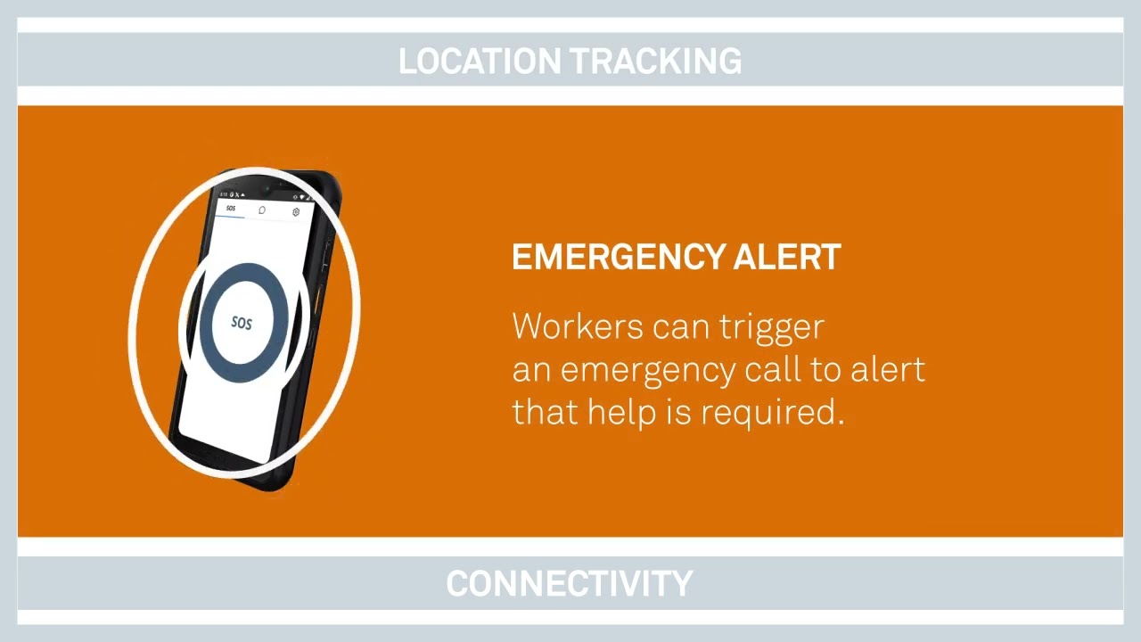 Extronics iTAG XM Android smartphone app for worker location tracking.