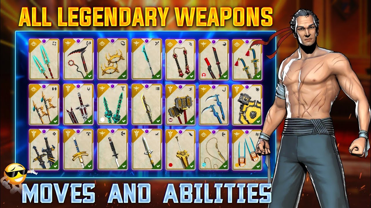 Shadow Fight 3 Best Weapons | moves & abilities of all weapons in sf3 | sf3 all legendary weapons 🔥