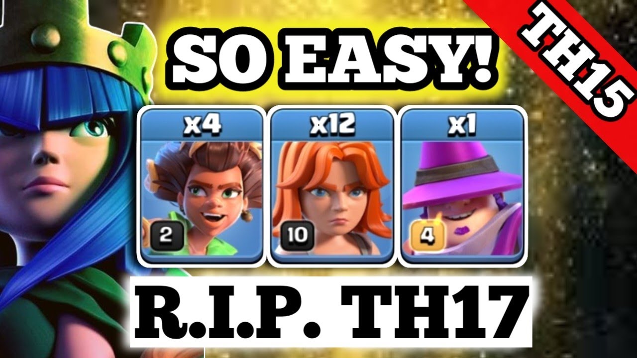 Bro Destroyed Th17 With Th15 | Th15 QC Root Rider-Valkyrie Attack Strategy (Clash Of Clans)
