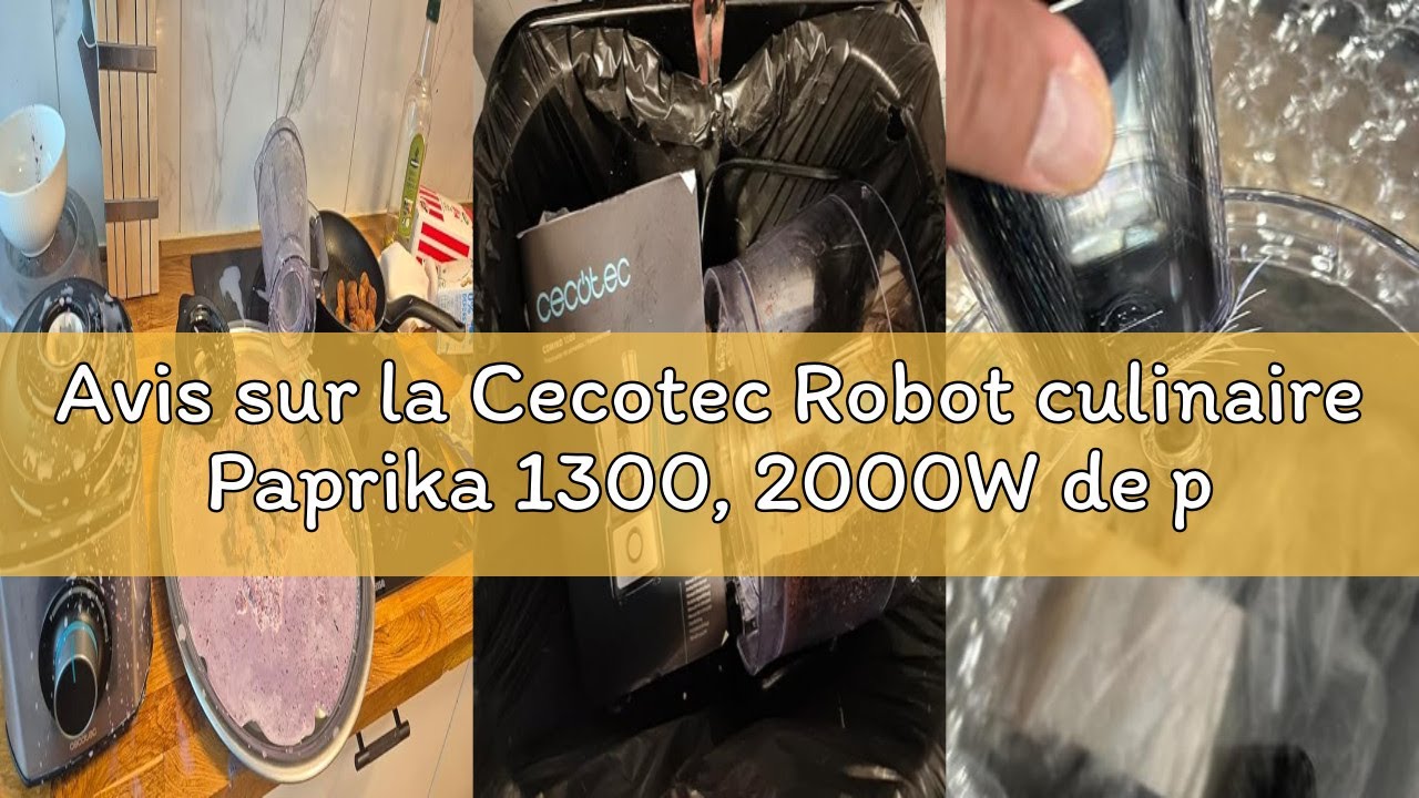 Avis sur la Cecotec Robot culinaire Paprika 1300, 2000W de puissance, en acier inoxydable, bol de 3,