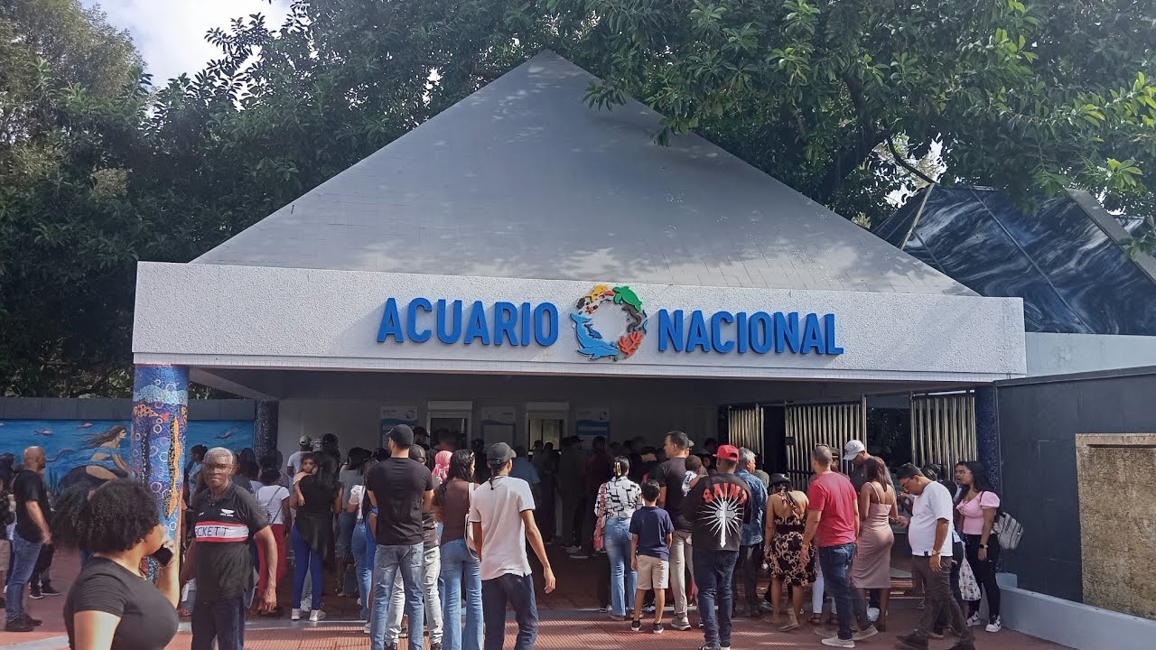 ASI ESTA LA FILA PARA ENTRAR AL ACUARIO DE REPÚBLICA DOMINICANA SD 🇩🇴  ES VISITADO POR MILES DE PP