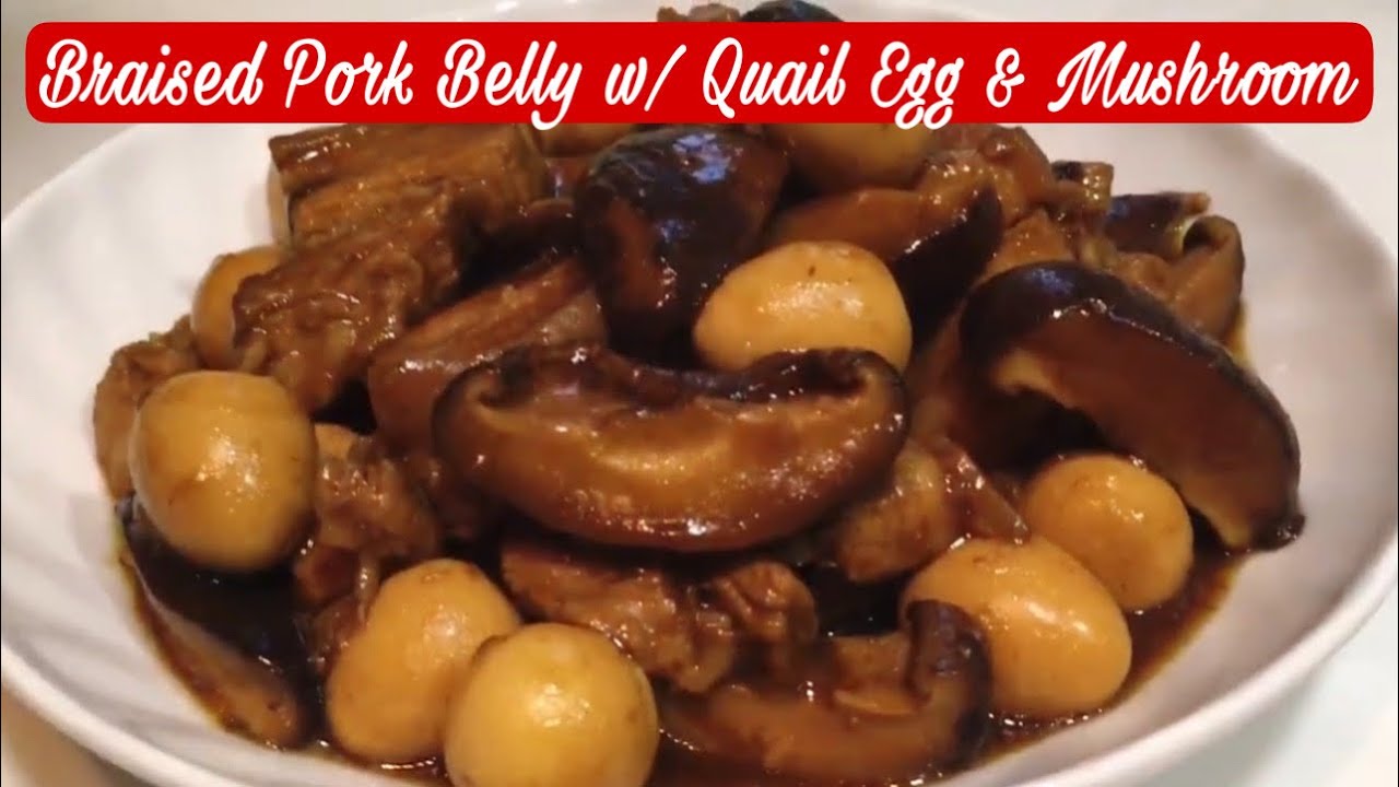 Braised Pork Belly with Quail Eggand Mushroom (Chinese Recipe) | Cooking Maid Hongkong