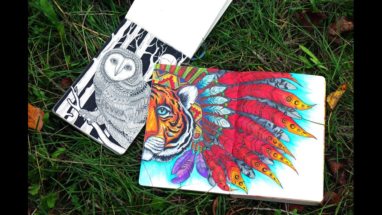 Обзор скетчбуков: мои старые рисунки,артбук и дудлинг/ OLD SKETCHBOOKS/artbooks/drawings