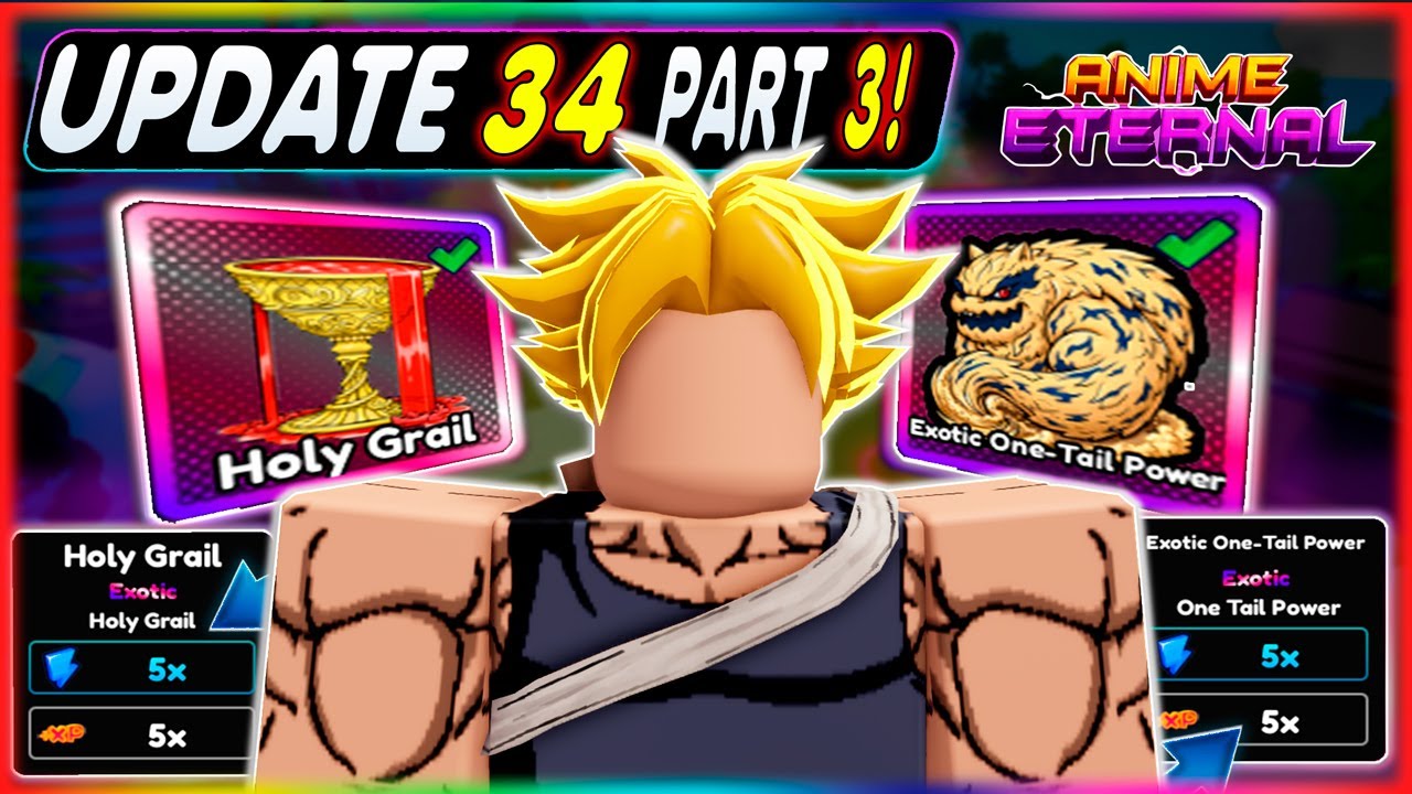 UPDATE 34 PART 3 É INSANA! +10x ENERGIA & XP | NOVAS RAIDS – Anime Eternal