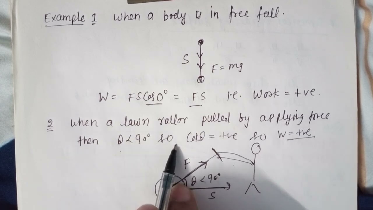 work, power and energy|| Unit-4 || part-1 || positive work, negative work and zero work with example