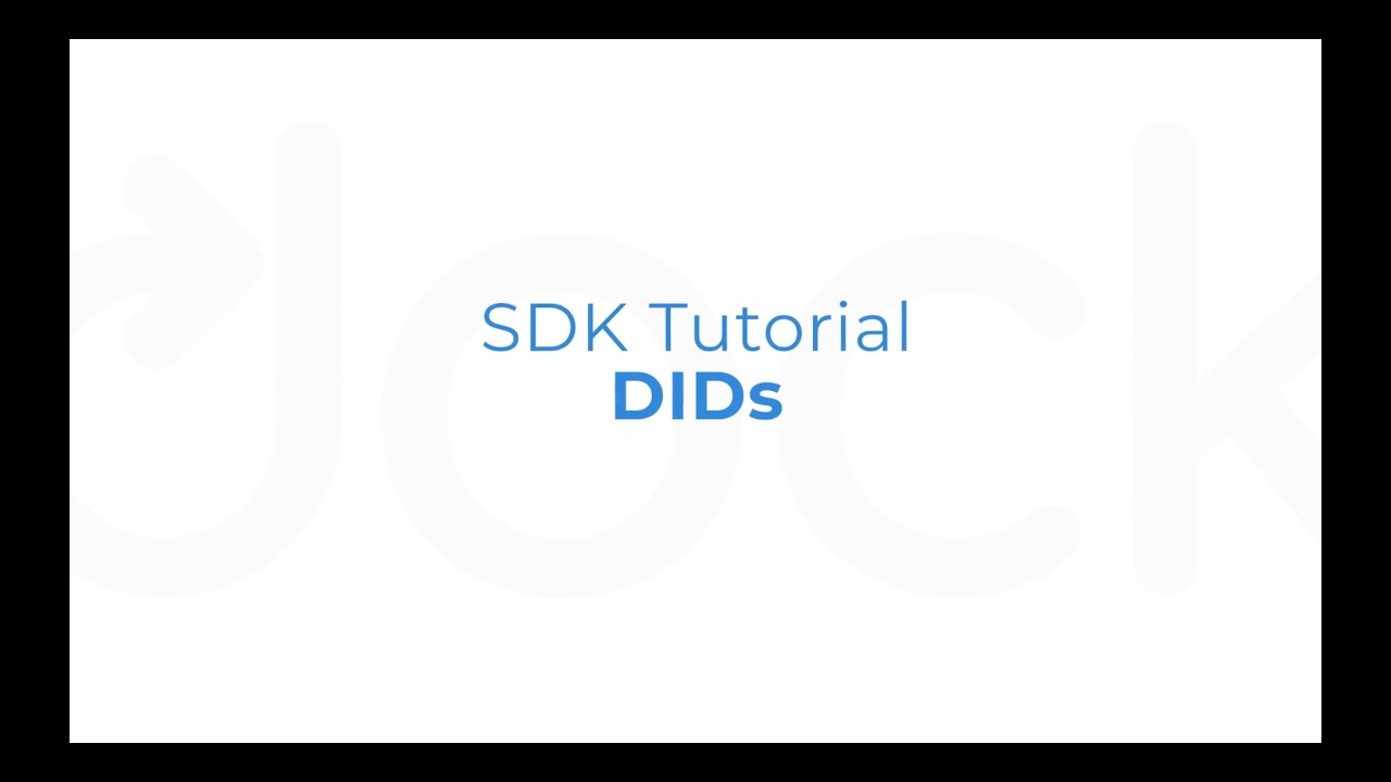 Dock SDK Tutorial - Decentralized Identifiers (DIDs) (Part 2 of 8)