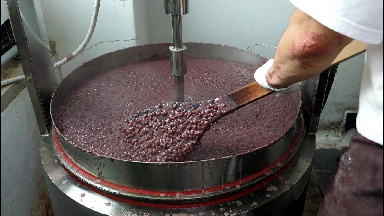 정성가득 팥 앙금 만들기부터 시작되는 100% 쌀 찐빵 / Red Bean Steamed Bread-Korean Street Food