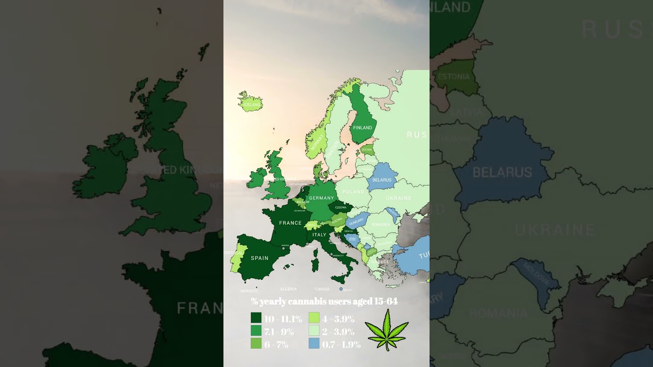Cannabis use In Europe #map #geography #shorts