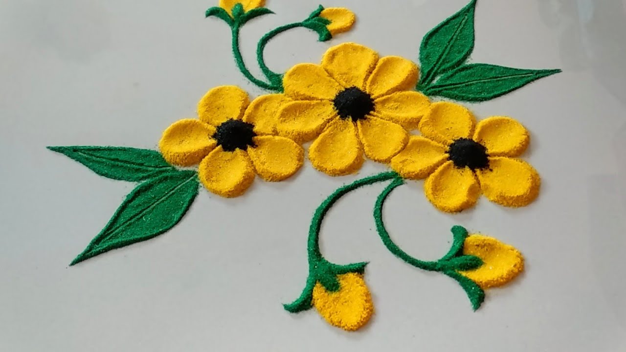 Beautiful and attractive flower rangoli design