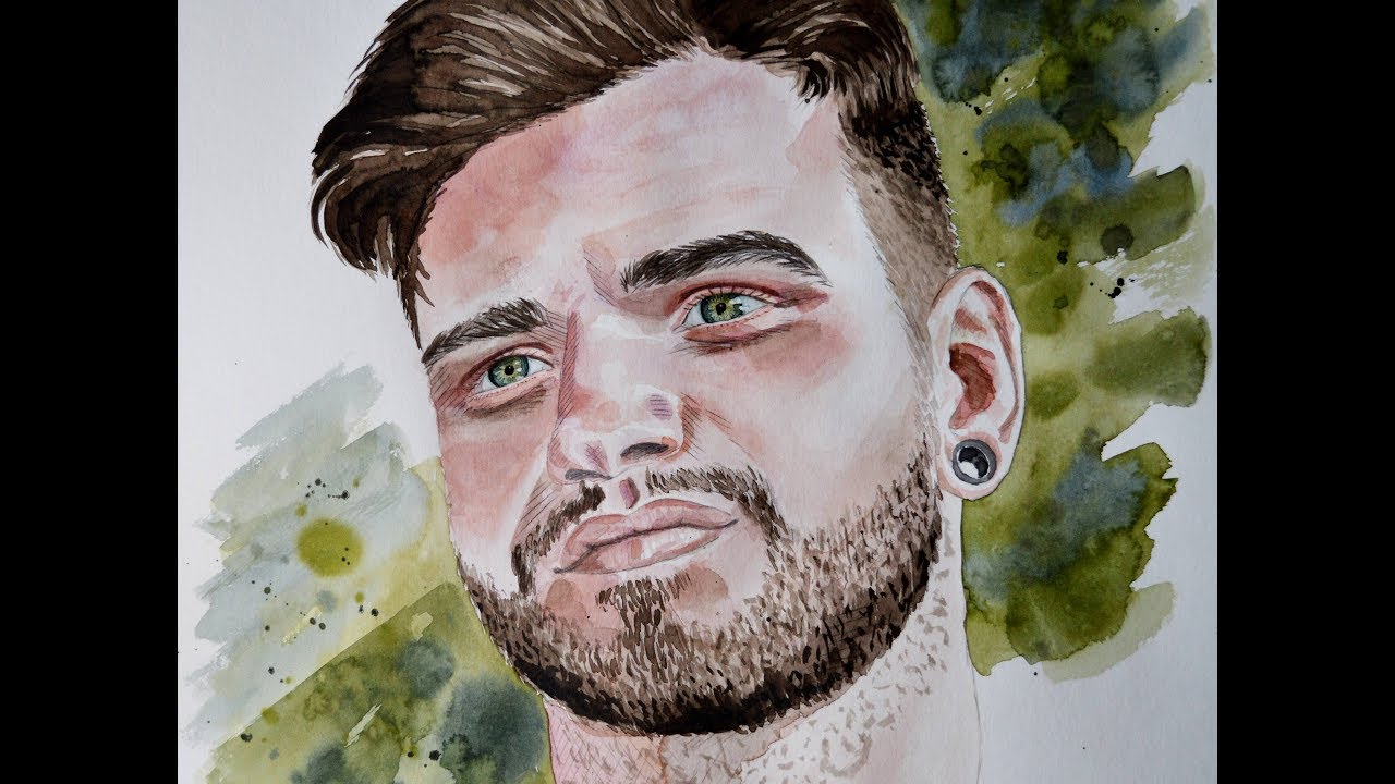 Watercolor Portrait in Layers - Glazing Technique