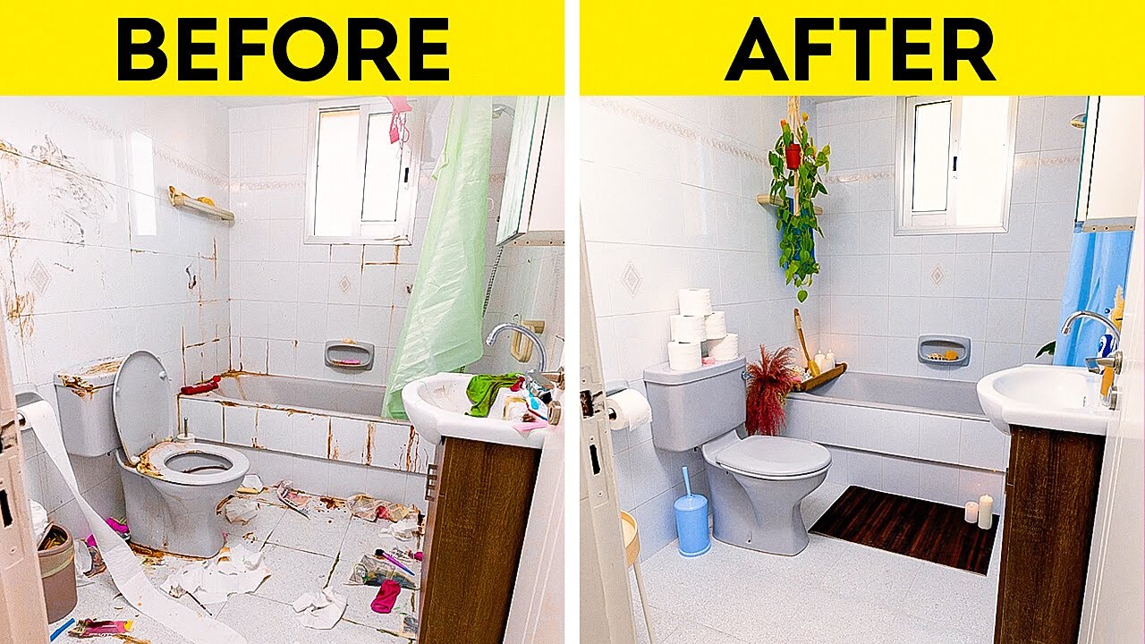 Quick Deep Cleaning Hacks For Super Dirty Bathroom 🚽