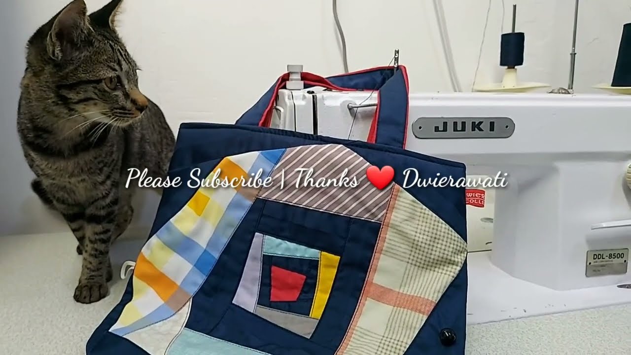 Foldable Bag. Scrappy Patchwork Quilt. Tas Perca Lipat. Kerajinan Kain Perca. Membuka Peluang Usaha.