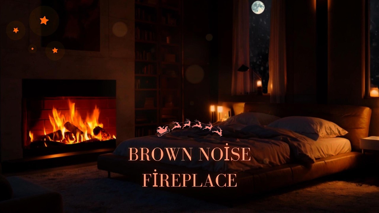 Brown Noise Fireplace – 10 Hours Cozy Focus & Deep Relaxation 4K