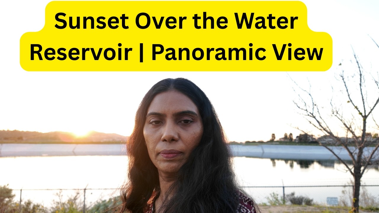 Sunset Over the Water Reservoir | Panoramic View