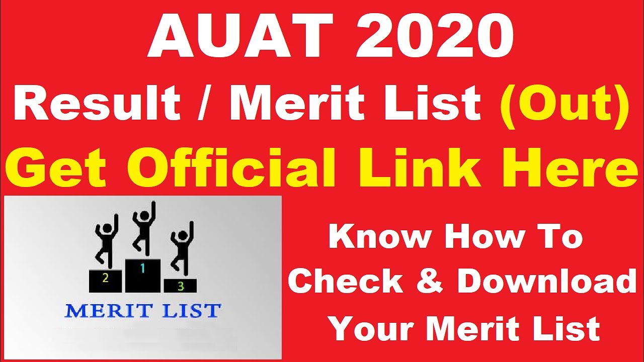 AUAT 2020 Result / Merit List (Declared) - Know How To Check AUAT 2020 Merit List BY Official Link