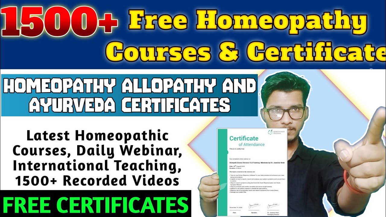 1500+ Homeopathy Free Certification Course | Homeopathy certificate | Free certificate @fzfact