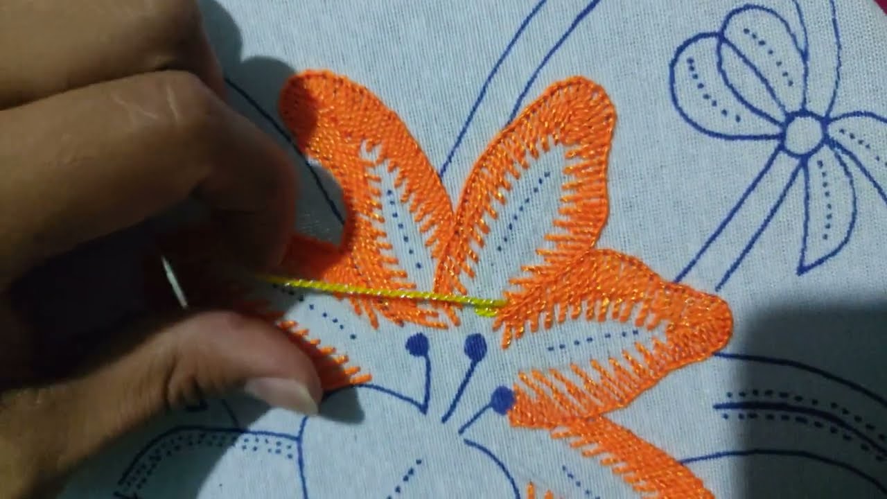 bordar flor paso a paso con Manos Artesanas tv