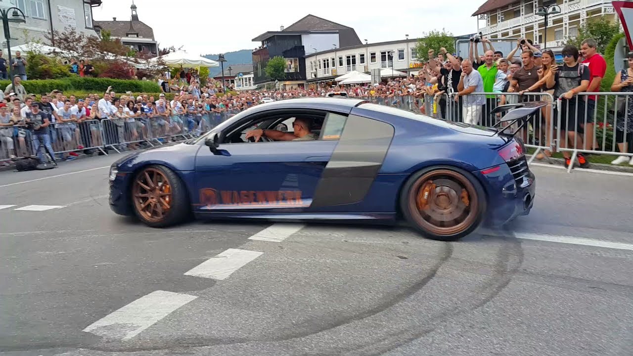 AUDI R8 DONUT+ENGINE PROBLEM 19. Sportwagenfestival Velden 2017