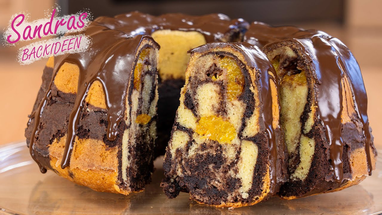 Marmorkuchen mit Mandarinen - herrlich saftiger Rührkuchen | Gugelhupf Rezept