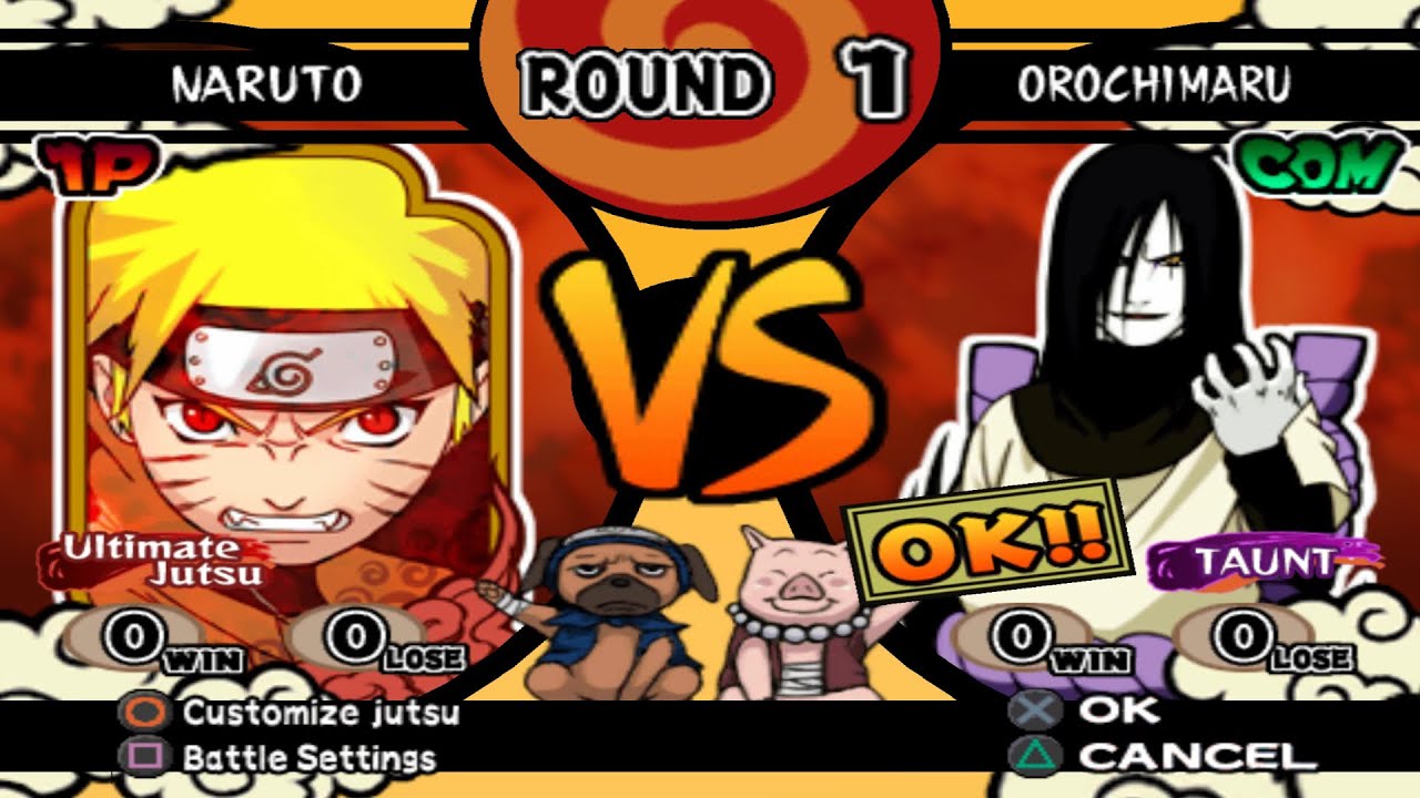 Naruto (Raposa de Nove Caudas) VS Orochimaru (INSANE) - Naruto Shippuden Ultimate Ninja 4