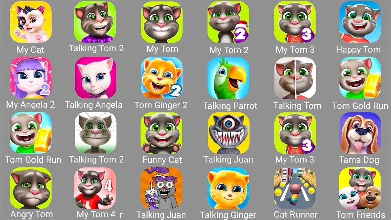 Talking Tom,Race Master,Talking Ginger 2,My Dragon,My Tom 2,Talking Ben,My Angela,Talking Pierre