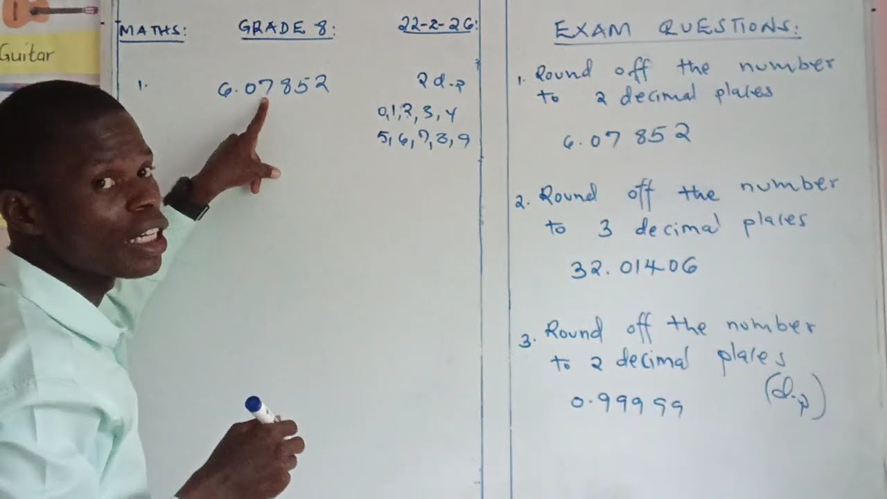 EXAM QUESTIONS 2 G8 - ROUNDING OFF NUMBERS  - (GRADE 8 JSS  MATHEMATICS TOPIC 1 NUMBERS).