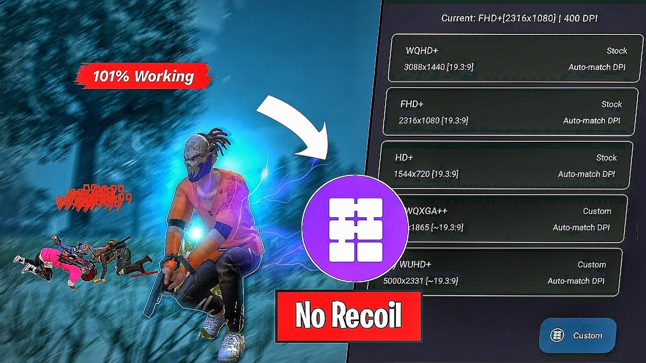 Pixels resolution+dpi Changer in Free Fire