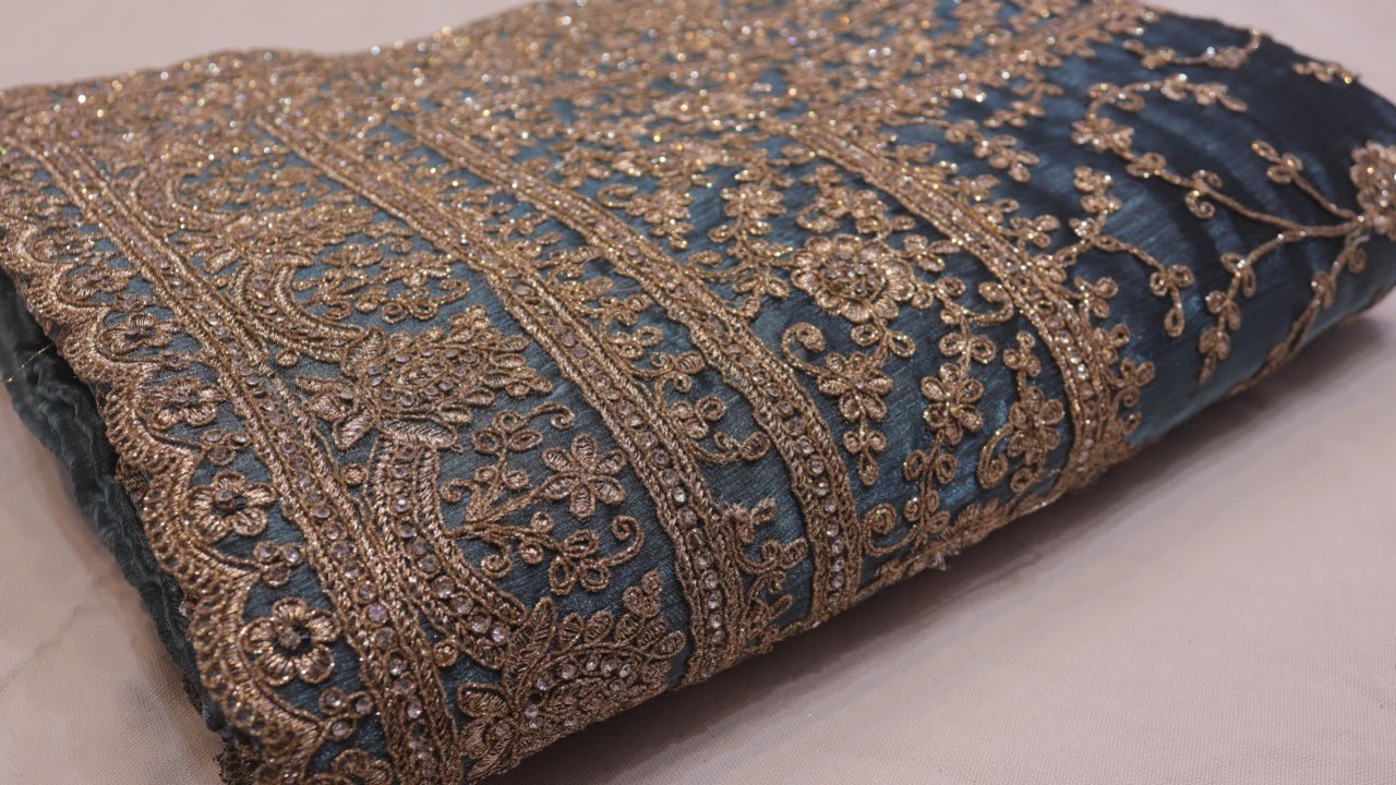ARNG-3480 “The Stone Blue” Premium Designer Saree||Barbari Fabric||Crystals||Zari