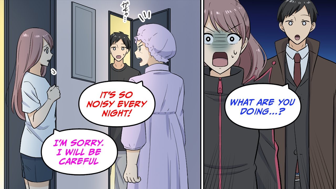 The next door neighbor acting suspicious in a park at night [Manga Dub]