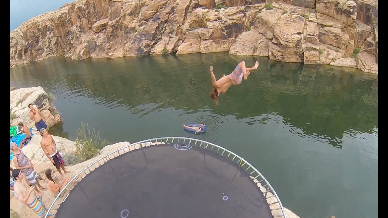 Arizona Trampoline Cliff Jumping (GoPro + DJI Phantom 2 Drone)