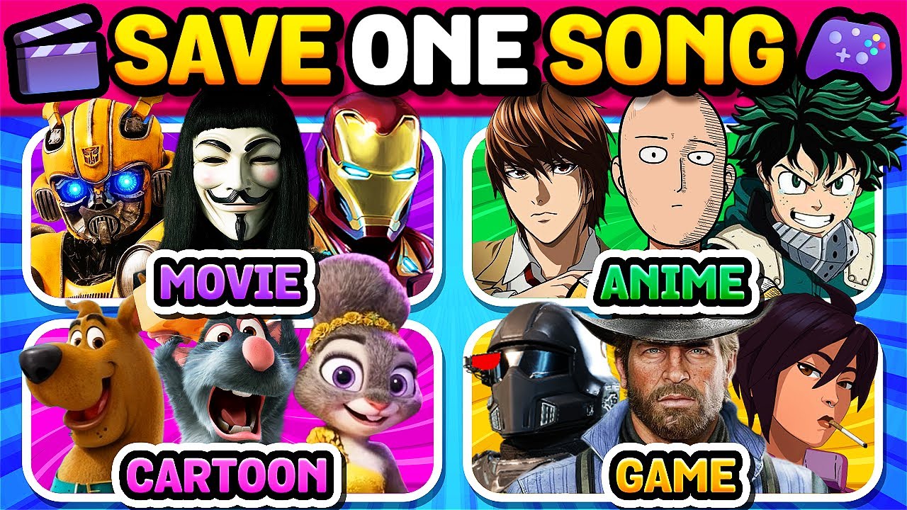 Movie, Anime, Cartoon, Game ✨ Save One Song | Music Quiz 2025
