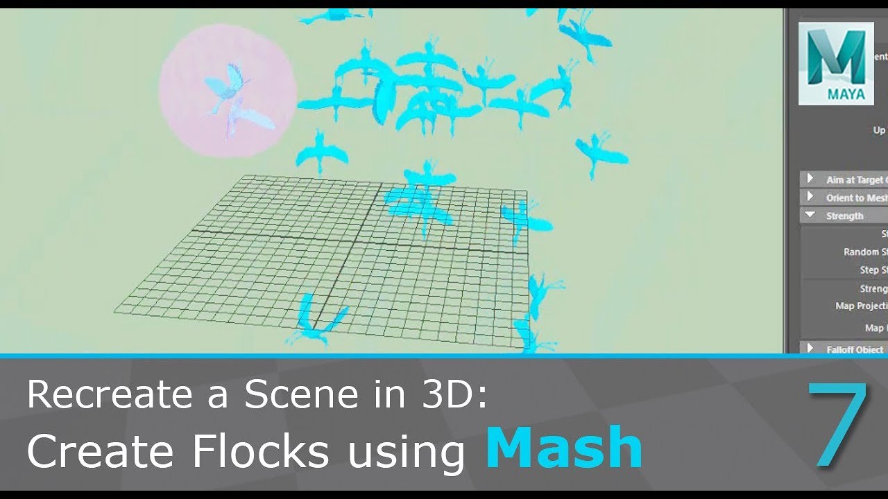 Recreate a Concept Art in 3D: Create Flocks using Mash